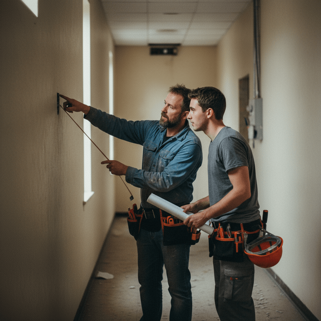Erfahrenes Elektriker Team bei der Arbeit